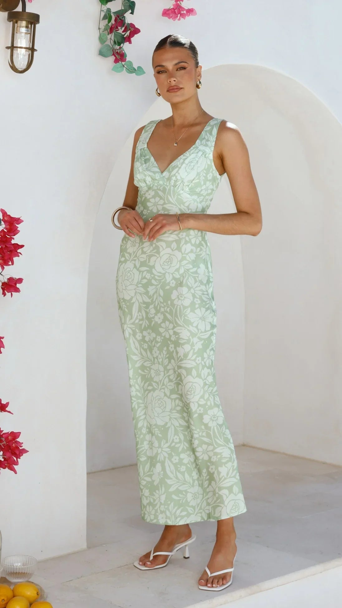 Rubie Maxi Dress - Lime Floral
