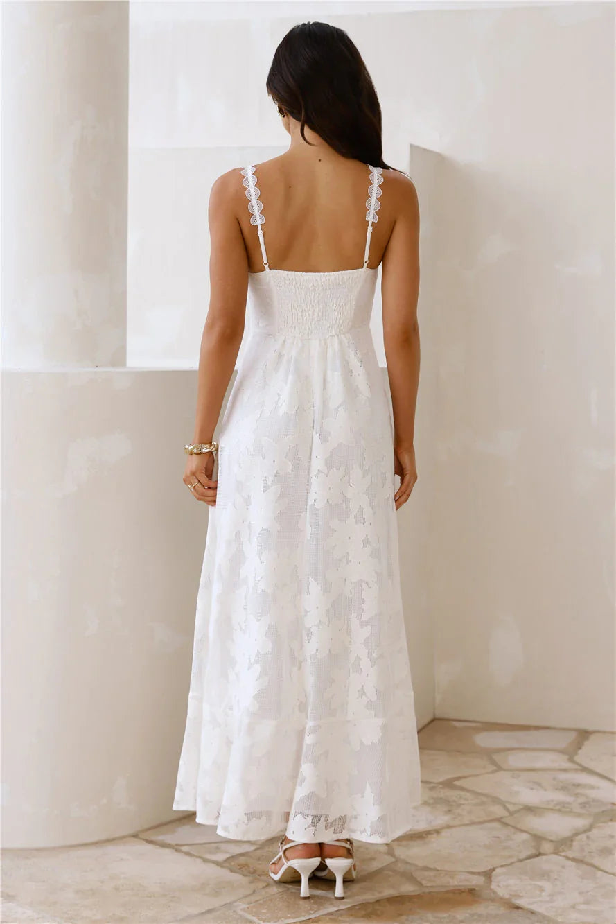 Soft Blossom Maxi Dress Cream